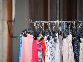 Panoramic view of clothes hanging at store