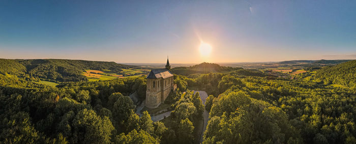 Scenic view of landscape against sky during sunset