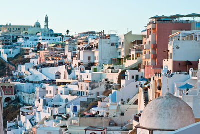 View of town against clear sky