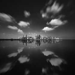 Reflection of buildings in water