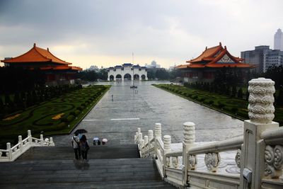 Walkway in front of building