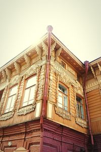 Low angle view of historic building against clear sky