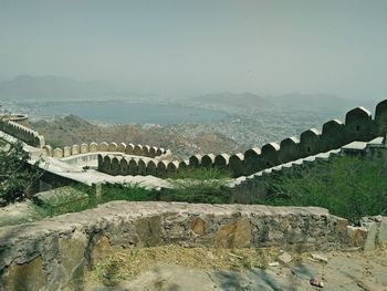 View of bridge over river against sky