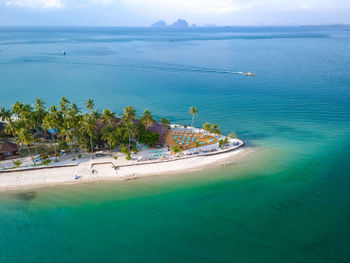 High angle view of beach against sky