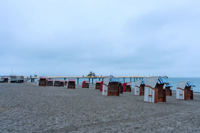 Beach chairs on timmendorfer strand, baltic sea. germany.