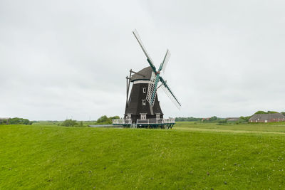 Windmill named nordermuehle,at pellworm, a island in north frisia, germany