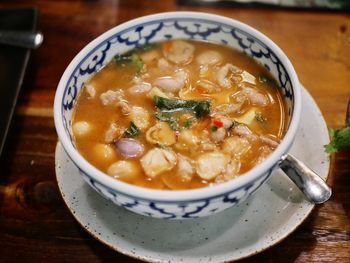 Gaaeng ranjuaan, pork curry seasoned with fermented shrimp paste chili sauce