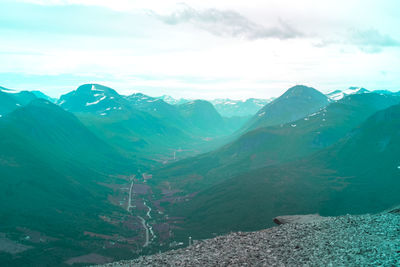 Scenic view of mountains against sky