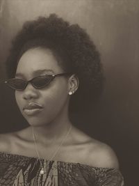 Close-up portrait of a young woman