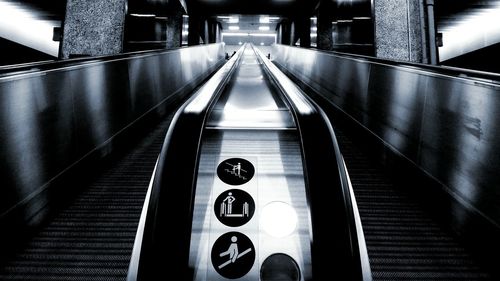 View of escalator in railroad station