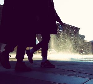 Woman walking in city