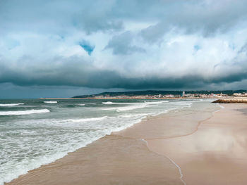 Scenic view of beach against sky