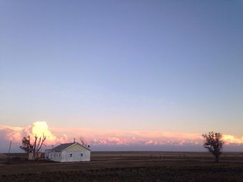 Scenic view of landscape at sunset