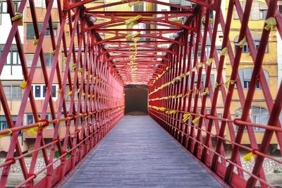 Footbridge over footpath