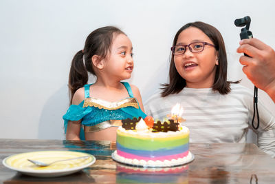 Celebrating birthday at home with family during quarantine.