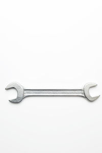High angle view of metallic structure against white background