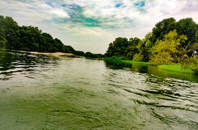 Scenic view of river against sky
