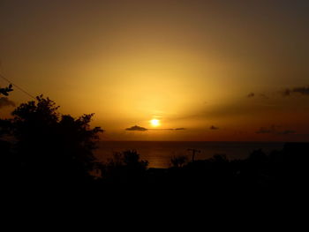 Scenic view of sea at sunset