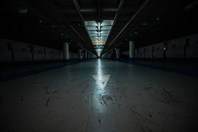 Surface level of empty underground walkway