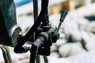 Close-up of old bicycle wheel