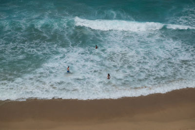 High angle view of beach