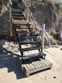 High angle view of staircase