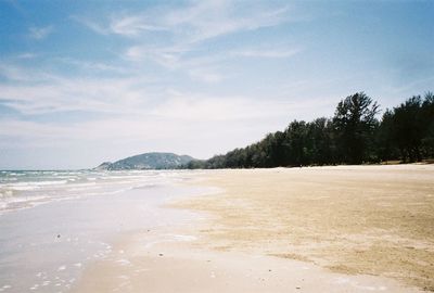 Scenic view of beach against sky