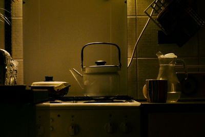 View of kitchen counter at home