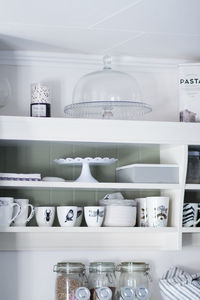 Stack of shopping cart in kitchen