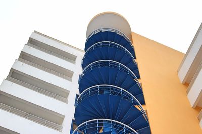 Low angle view of modern building against clear sky