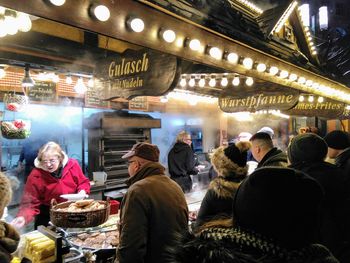 Group of people at market
