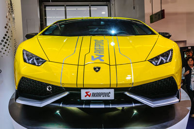 Close-up of yellow toy car