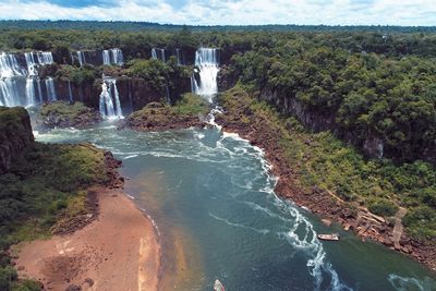 Scenic view of waterfall