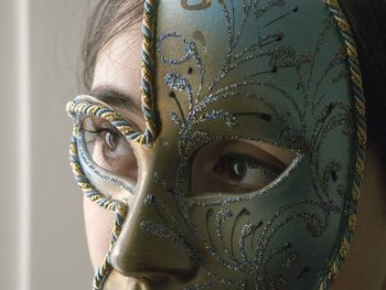 Close-up of woman with mask