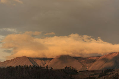 Scenic view of landscape against sky during sunset