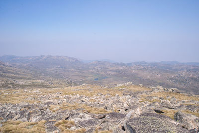 Scenic view of landscape against clear sky