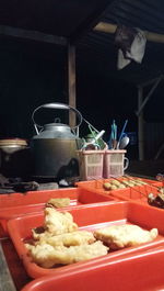 Close-up of food on table