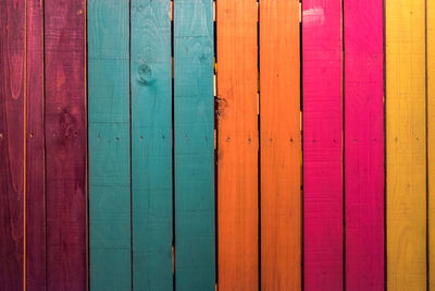 Full frame shot of colorful wooden planks