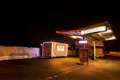 View of illuminated building at night