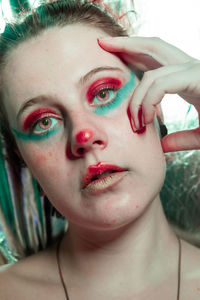 Close-up portrait of a beautiful young woman