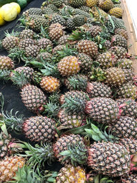 High angle view of fruits for sale in market