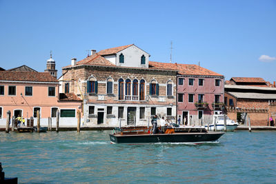 Traditional italian houses in murano, the island is famous for unique glass art