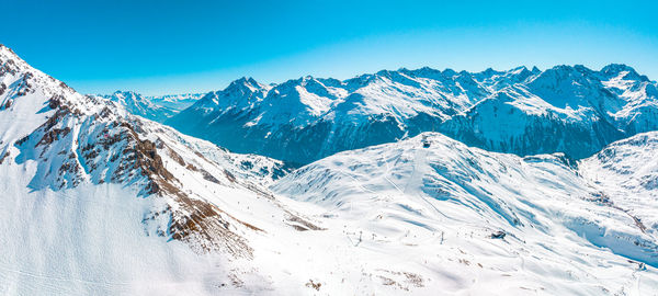 Alpine ski resort st. anton am arlberg in winter time