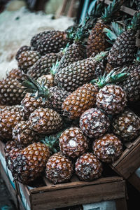 Full frame shot of pineapple for sale