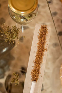 Close-up of food on table