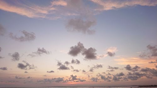 Low angle view of dramatic sky during sunset