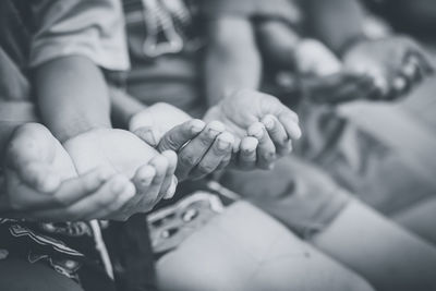 Close-up of hand holding hands