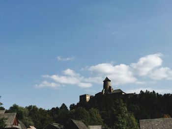 Low angle view of house against sky