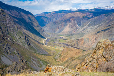 Scenic view of mountains against sky