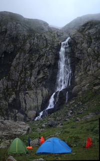 Scenic view of waterfall